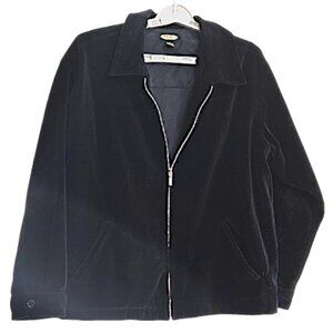 Vintage Old Navy Black Zip Jacket Size L Velour Feel Cotton Blend